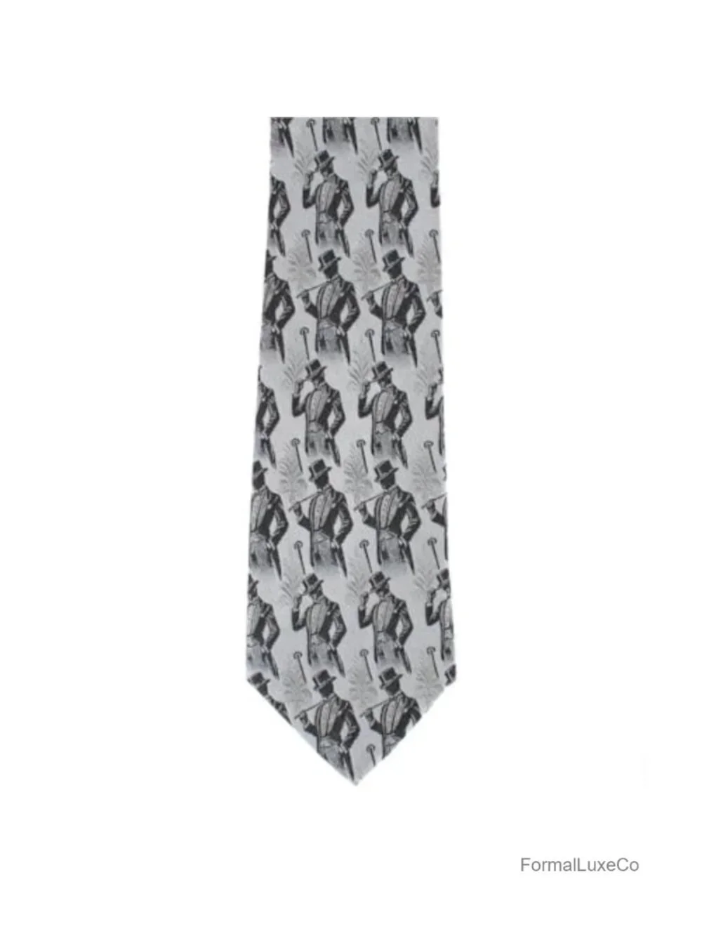 Big & Tall Silk Necktie & Pocket Square Set Dapper Novelty Pattern